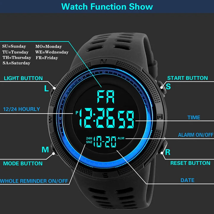 Electronic Watch For Mens Military Sports